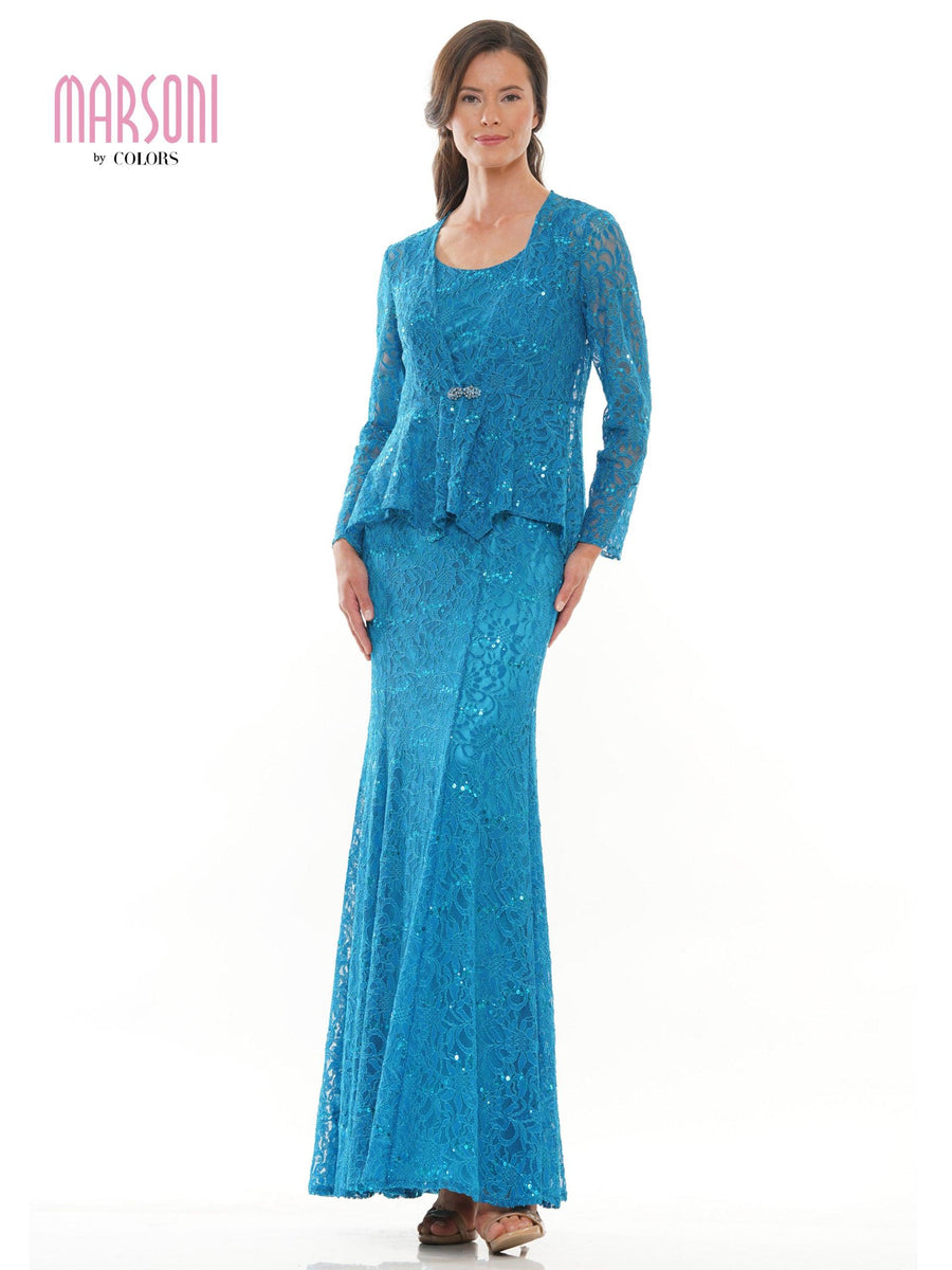 Marsoni Long Mother of the Bride Jacket Dress 301 - The Dress Outlet