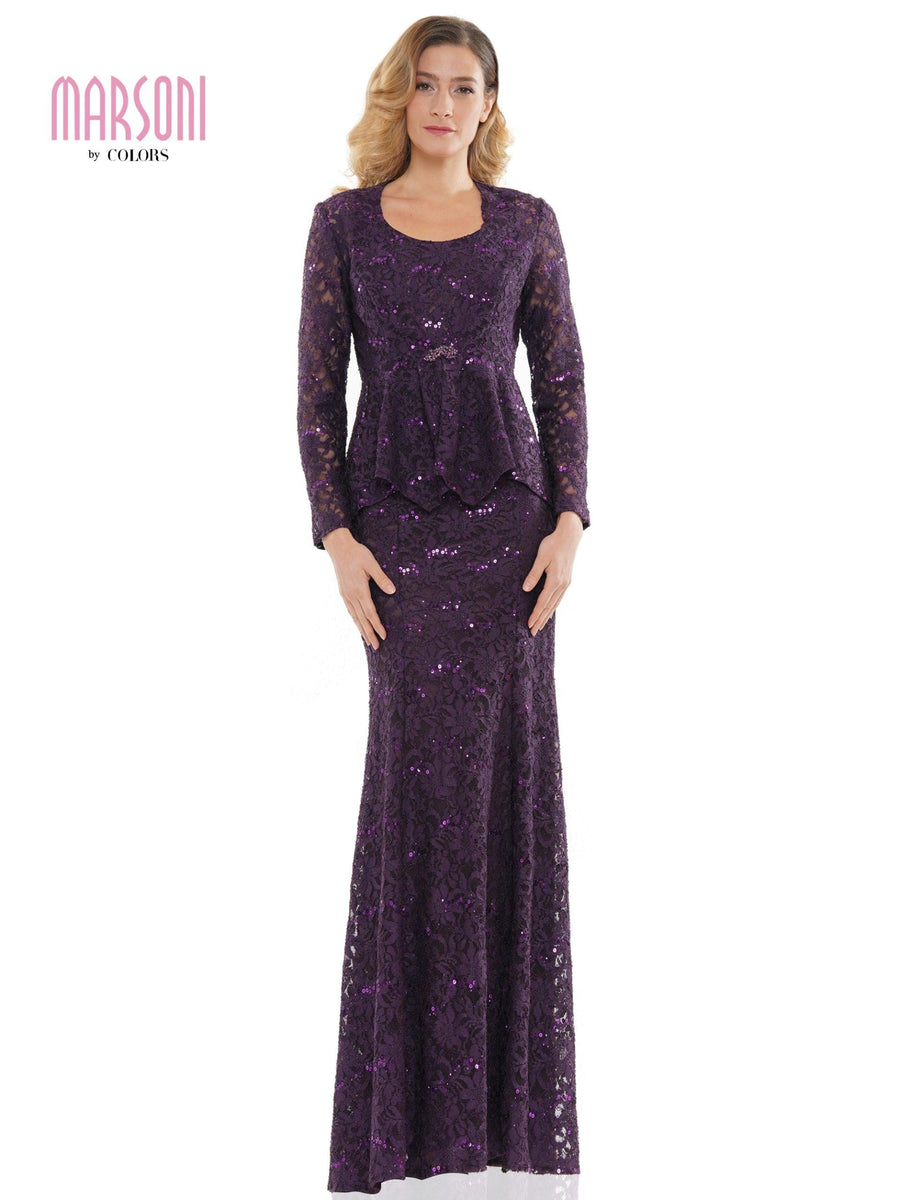 Marsoni Long Mother of the Bride Jacket Dress 301 - The Dress Outlet