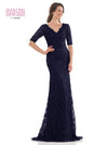 Marsoni Long Mother of the Bride Lace Dress Navy