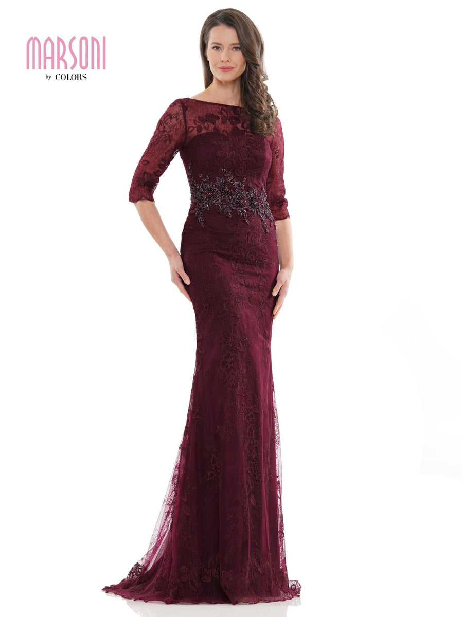 Marsoni Long Mother of the Bride Lace Dress 1127 - The Dress Outlet