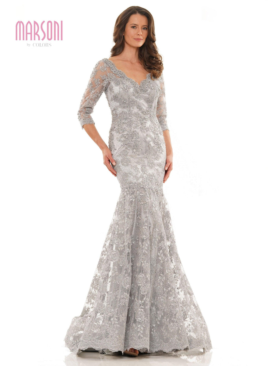 Marsoni Long Mother of the Bride Lace Dress 1178 - The Dress Outlet