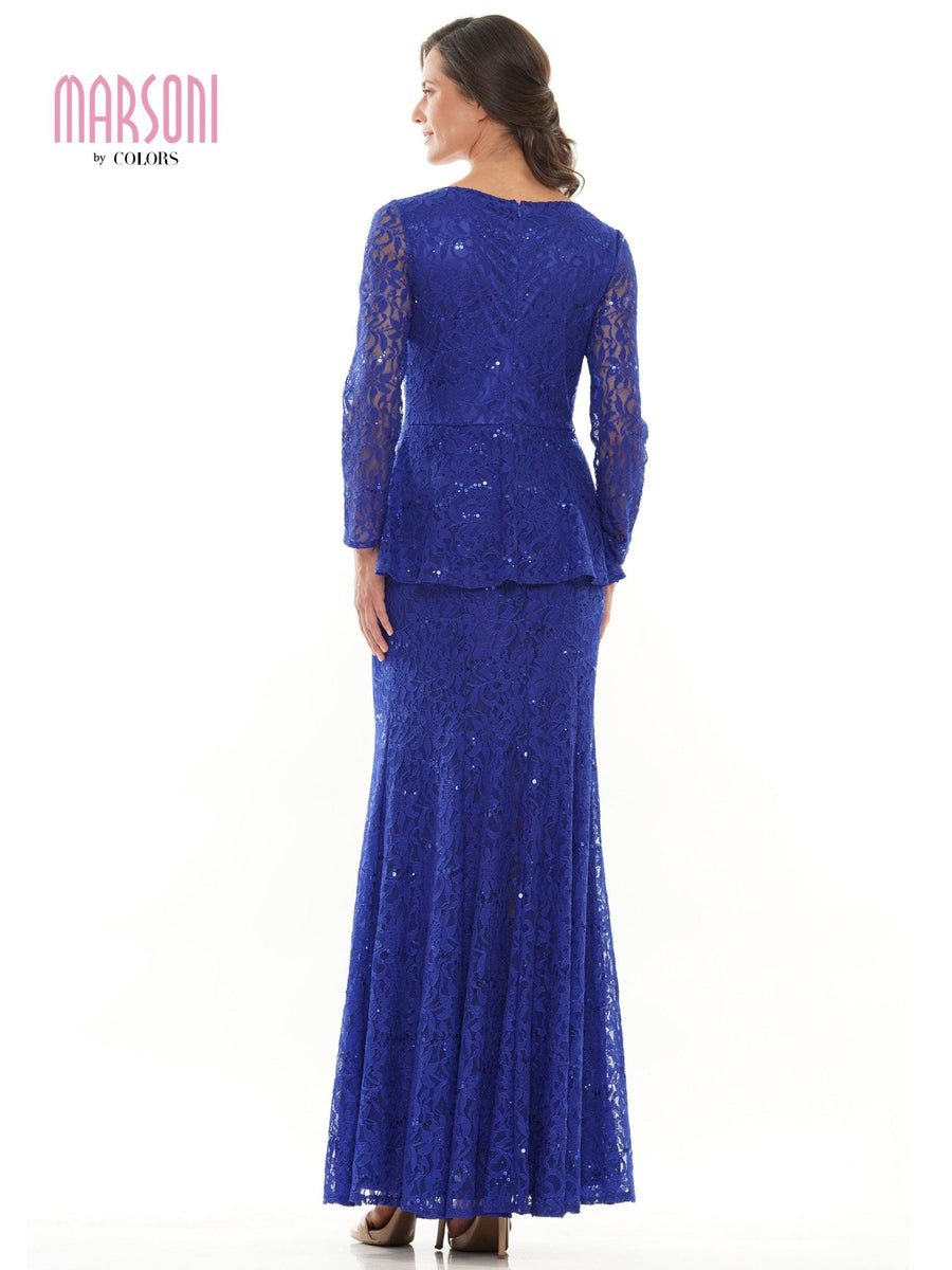 Marsoni Long Mother of the Bride Lace Dress 306 - The Dress Outlet