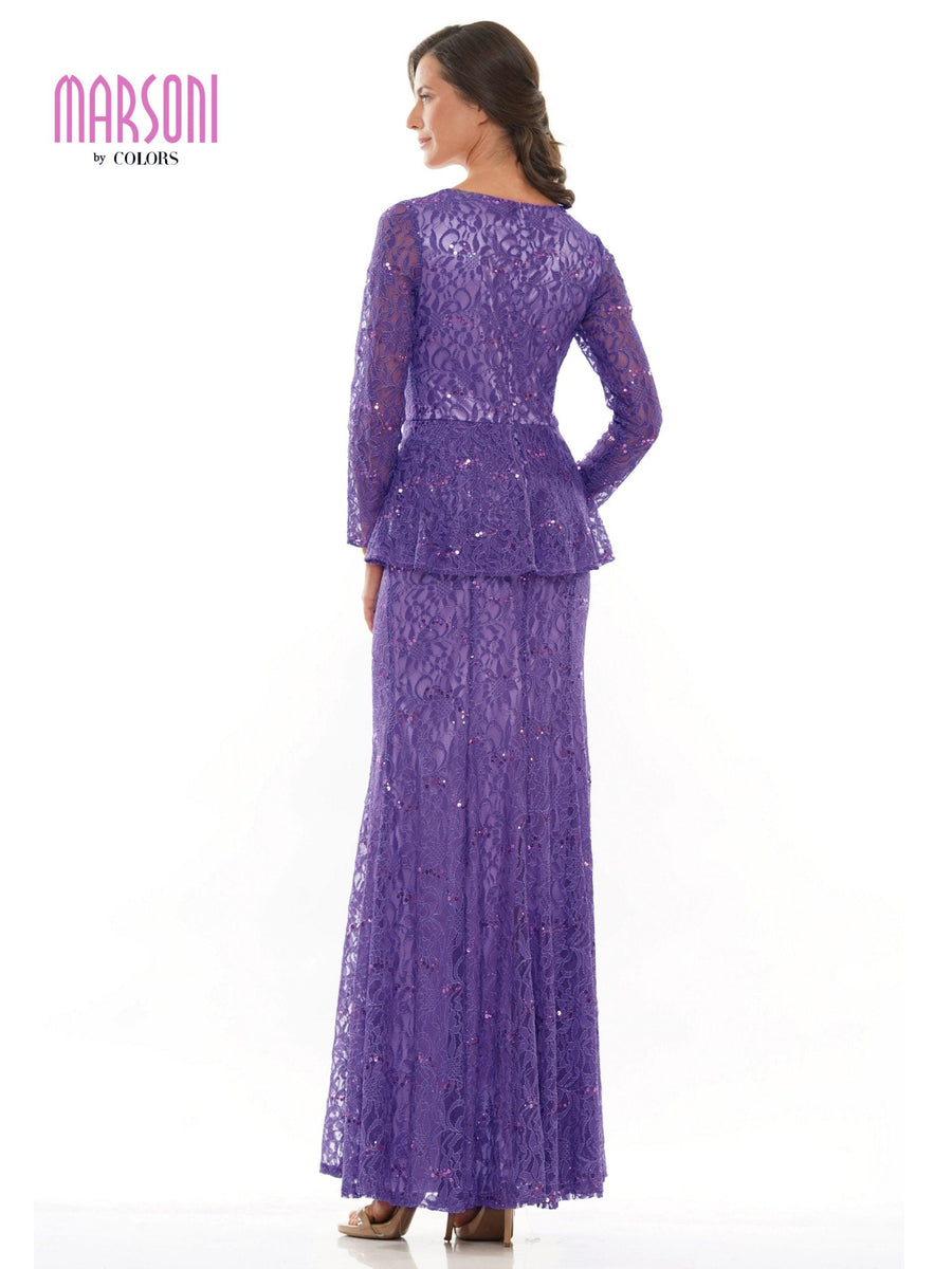 Marsoni Long Mother of the Bride Lace Dress 306 - The Dress Outlet