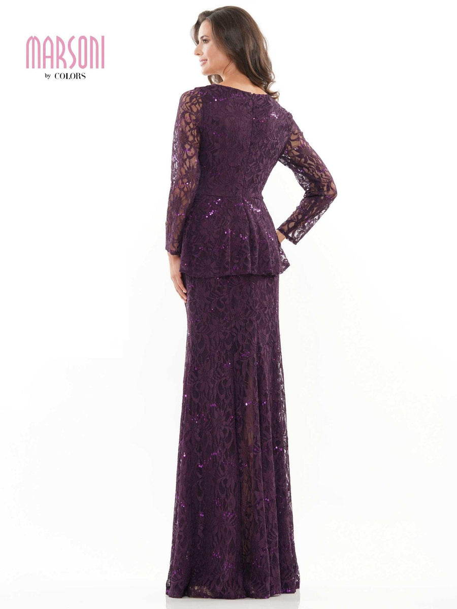 Marsoni Long Mother of the Bride Lace Dress 306 - The Dress Outlet