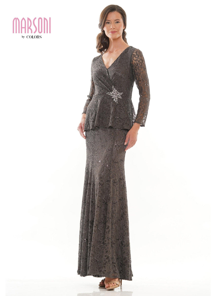 Marsoni Long Mother of the Bride Lace Dress 306 - The Dress Outlet