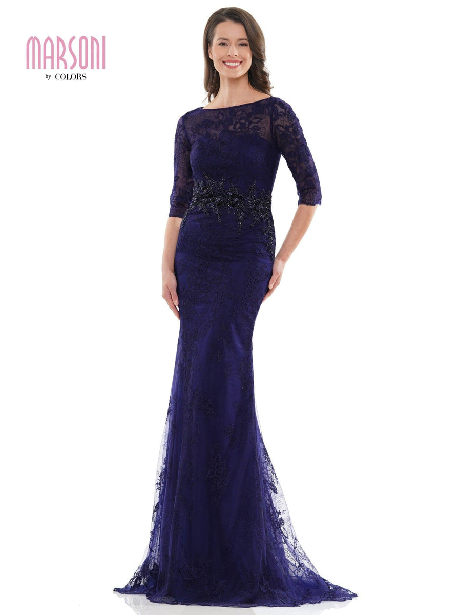 Marsoni Long Mother of the Bride Lace Dress 1127 - The Dress Outlet