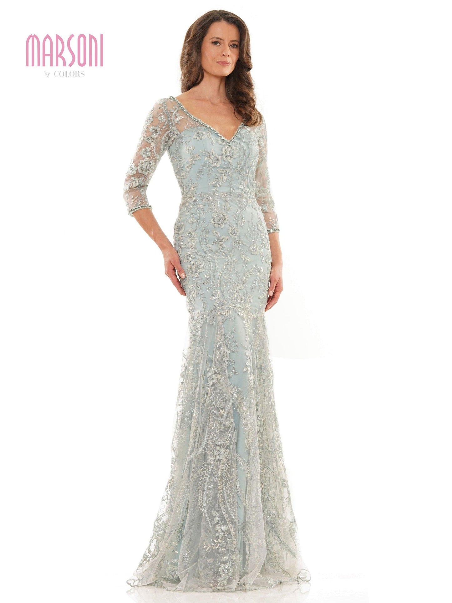 Marsoni Long Mother of the Bride Lace Gown 1193 - The Dress Outlet