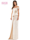 Marsoni Long Off Shoulder Formal Beaded Gown 1225 - The Dress Outlet