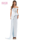 Marsoni Long Off Shoulder Formal Beaded Gown 1225 - The Dress Outlet