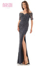 Marsoni Long Off Shoulder Formal Dress 1205 - The Dress Outlet