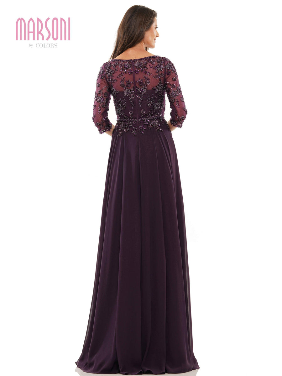 Marsoni Mother of the Bride Long Chiffon Dress 1051 - The Dress Outlet