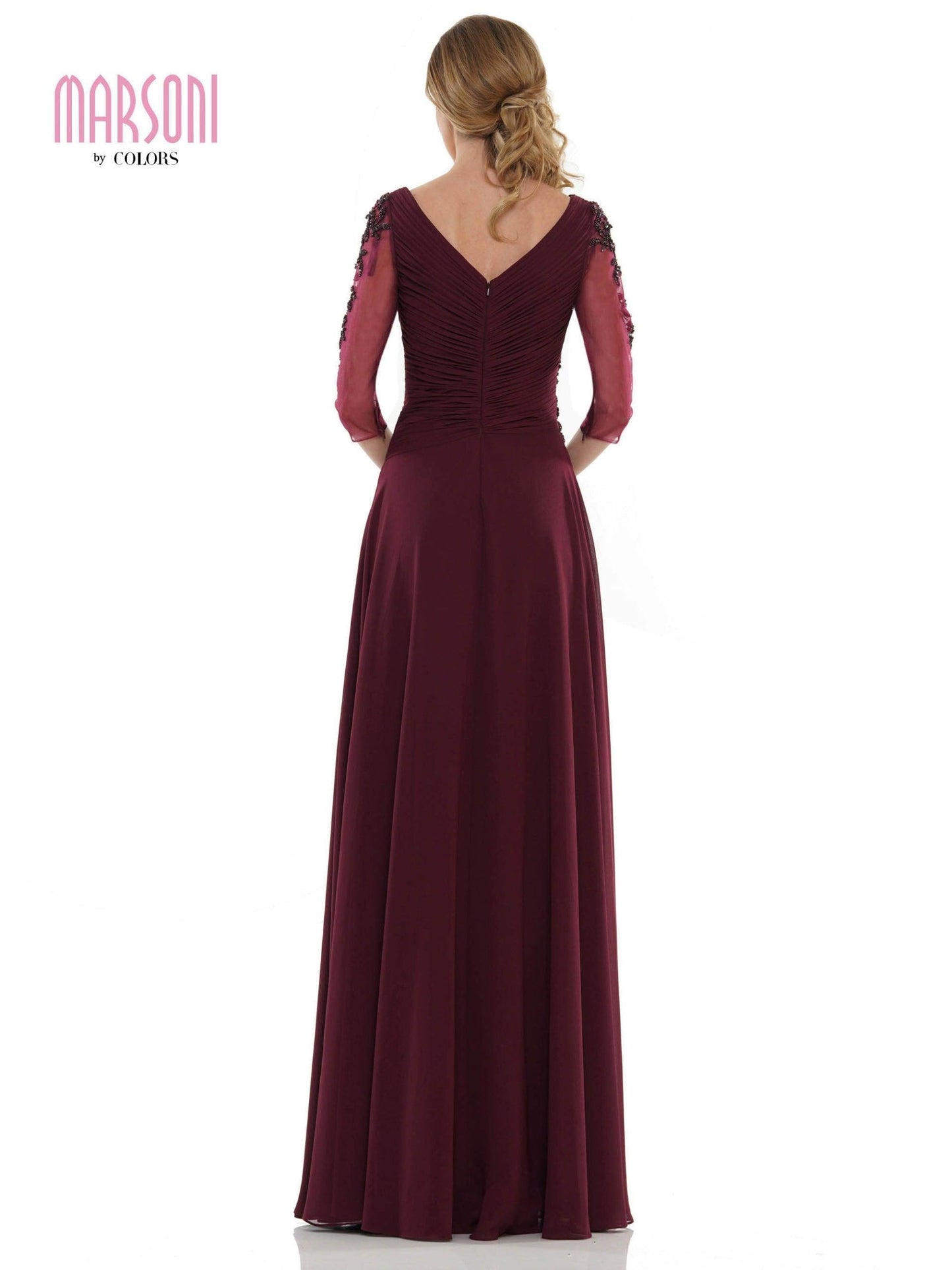 Marsoni Mother of the Bride Long Chiffon Dress 1135 - The Dress Outlet