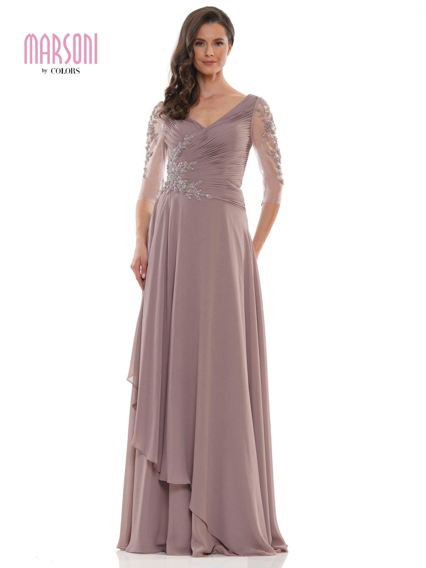 Marsoni Mother of the Bride Long Chiffon Dress 1135 - The Dress Outlet