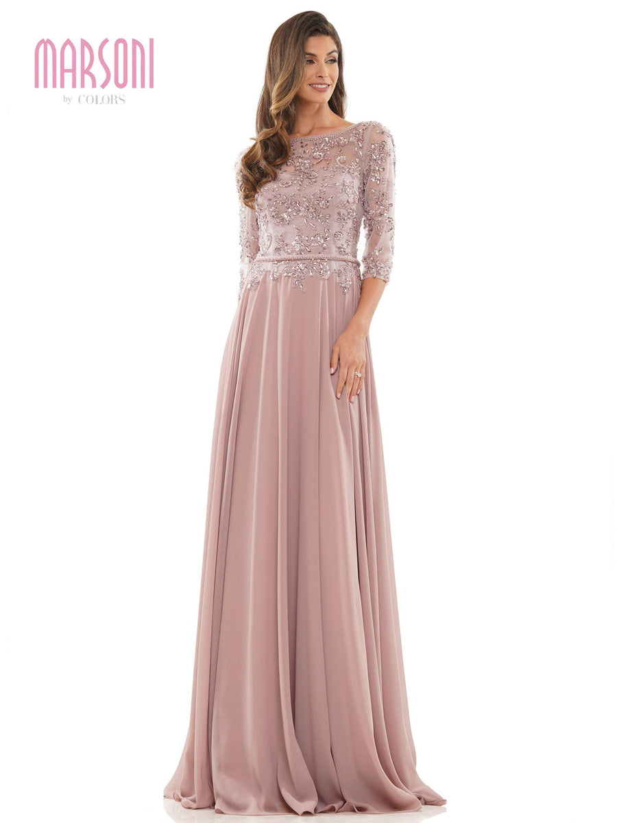 Marsoni Mother of the Bride Long Chiffon Dress Sale - The Dress Outlet