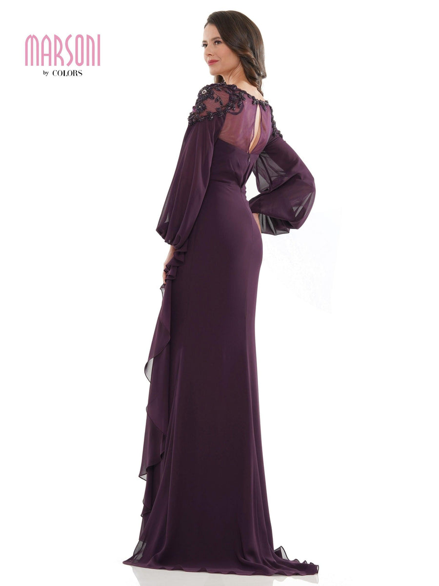 Marsoni Mother of the Bride Long Dress Eggplant