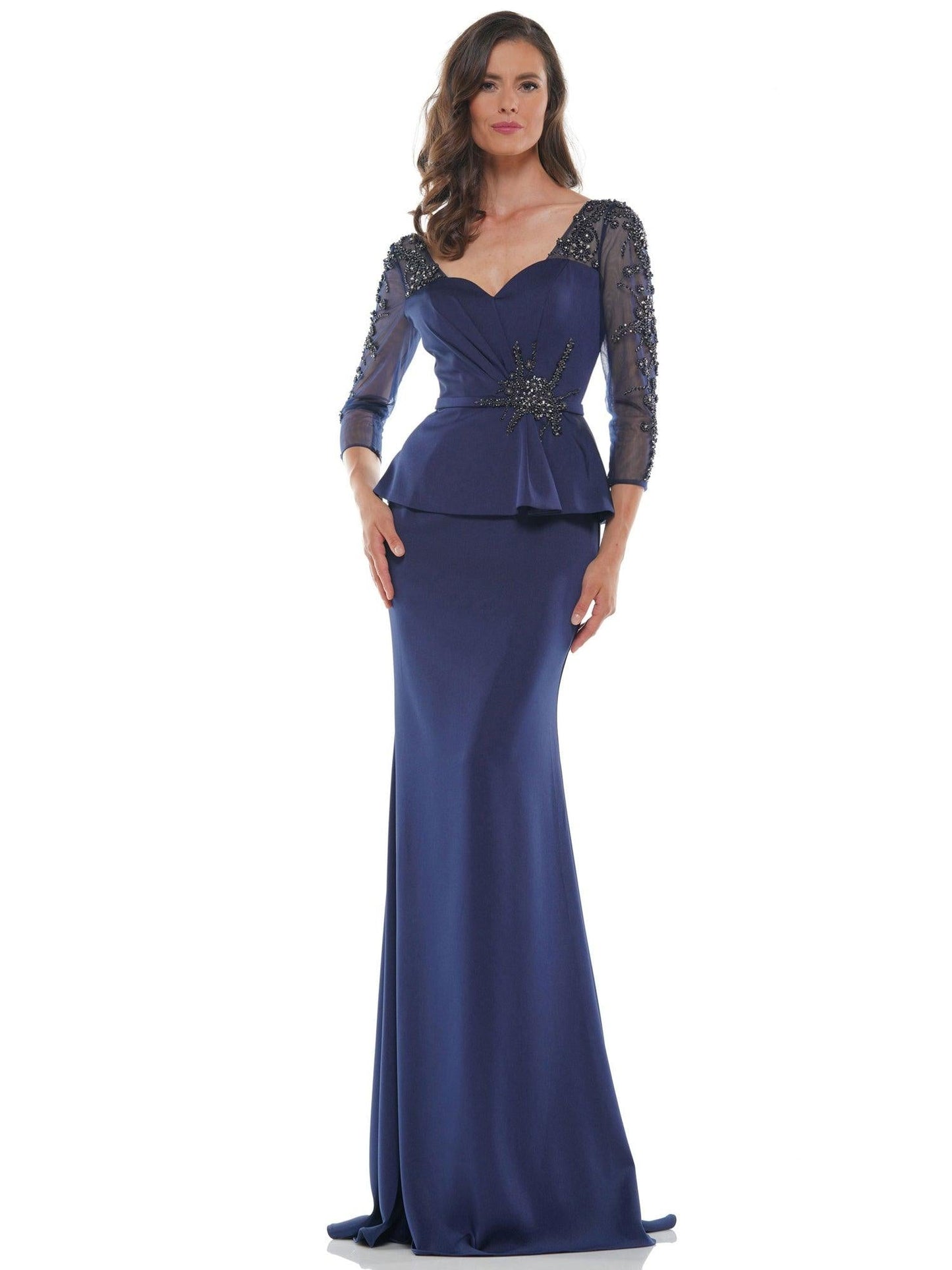 Marsoni Mother of the Bride Long Peplum Dress 1037 - The Dress Outlet