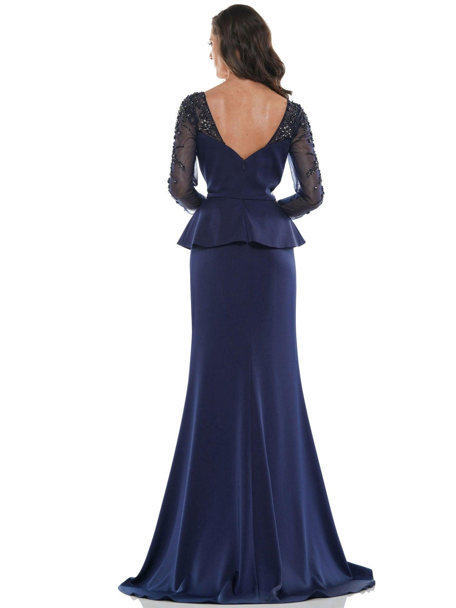 Marsoni Mother of the Bride Long Peplum Dress 1037 - The Dress Outlet