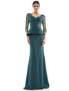 Marsoni Mother of the Bride Long Peplum Dress 1037 - The Dress Outlet