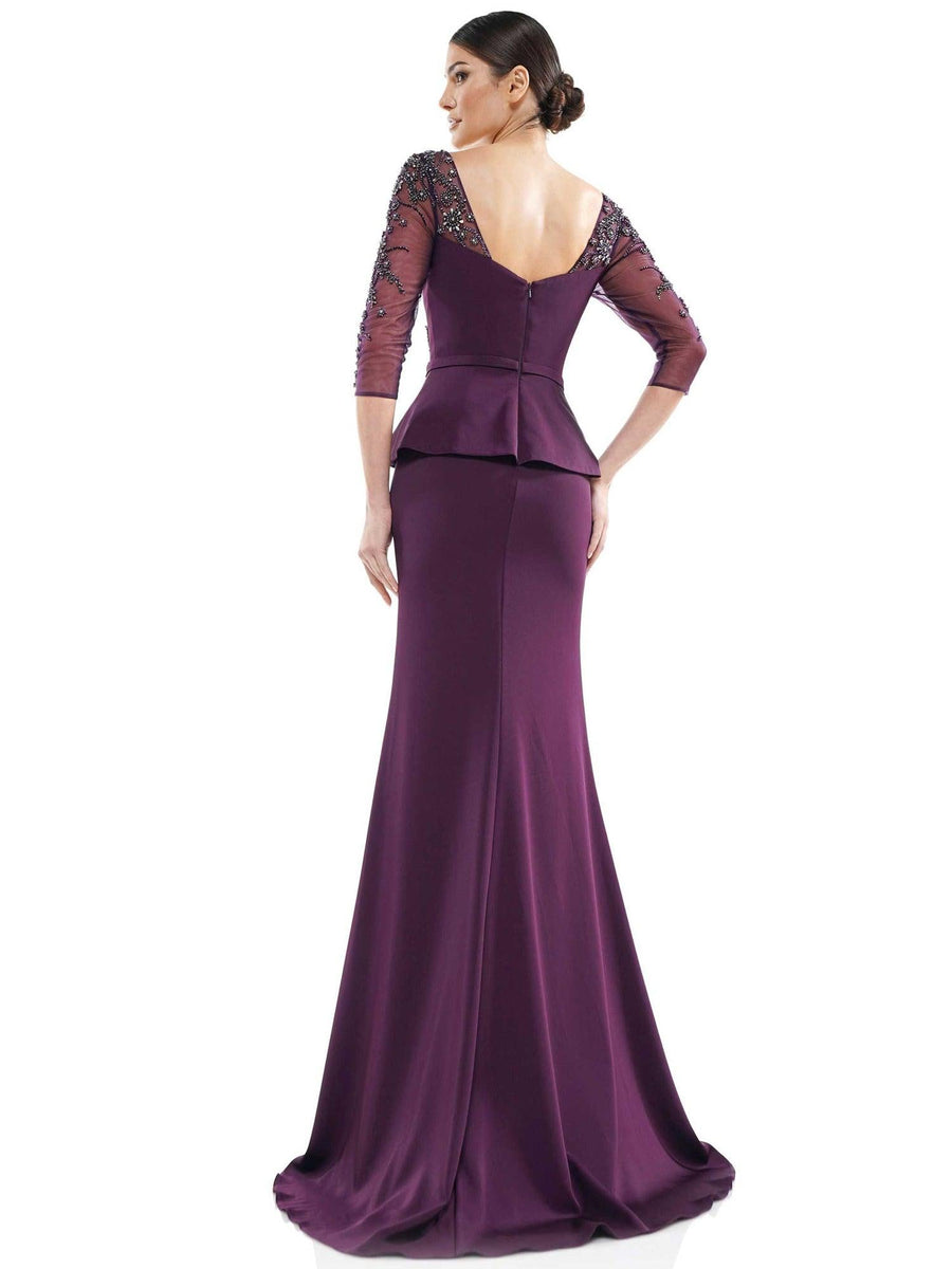 Marsoni Mother of the Bride Long Peplum Dress 1037 - The Dress Outlet