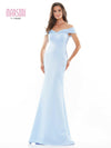 Marsoni Off Shoulder Satin Long Evening Gown 1153 - The Dress Outlet