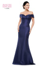 Marsoni Off Shoulder Satin Long Evening Gown 1153 - The Dress Outlet