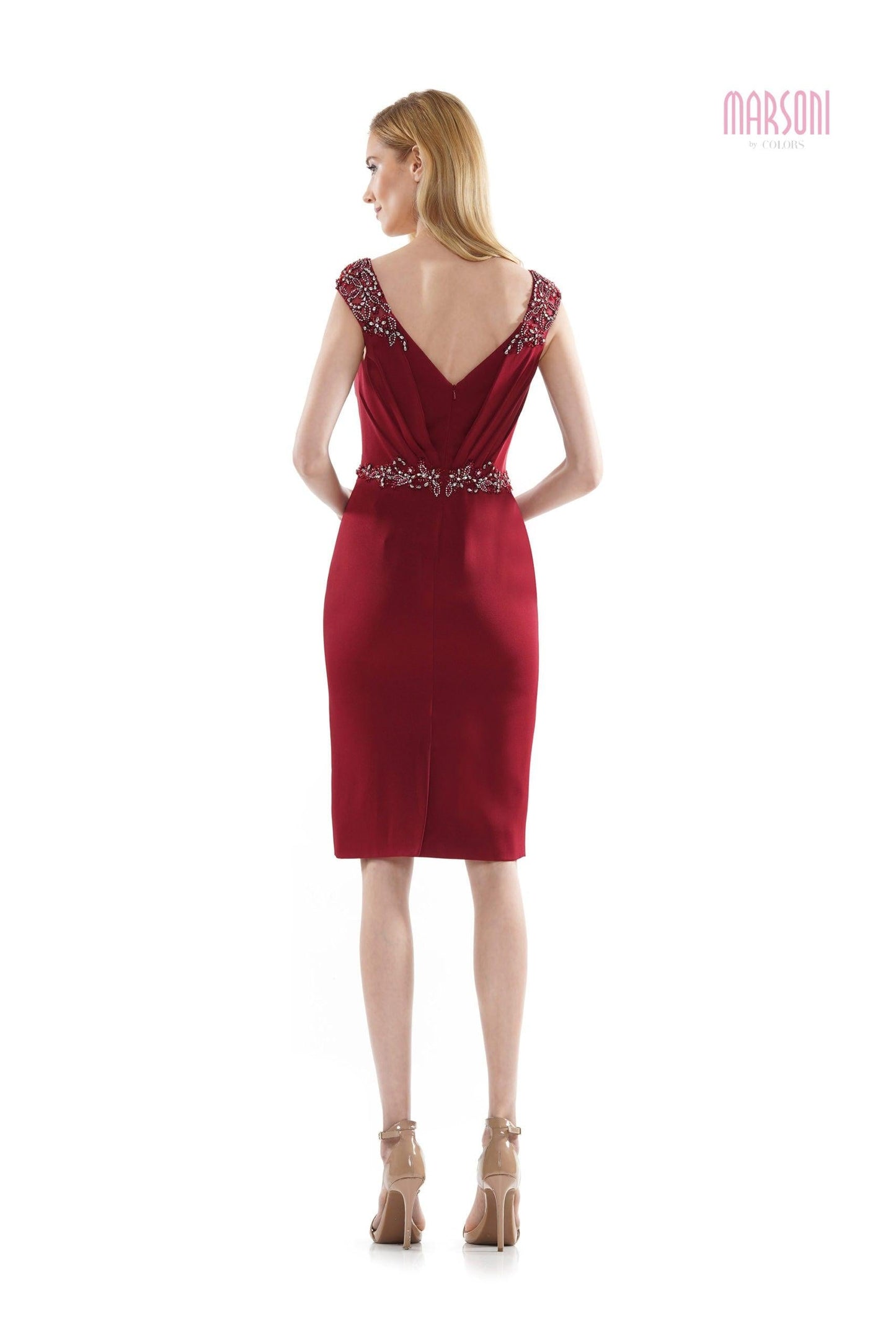 Marsoni Short Mother of the Bride Beaded Dress 1107 - The Dress Outlet