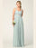 Mesh Sleeveless Long Bridesmaid Dress Sage