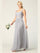 Mesh Sleeveless Long Bridesmaid Dress Silver