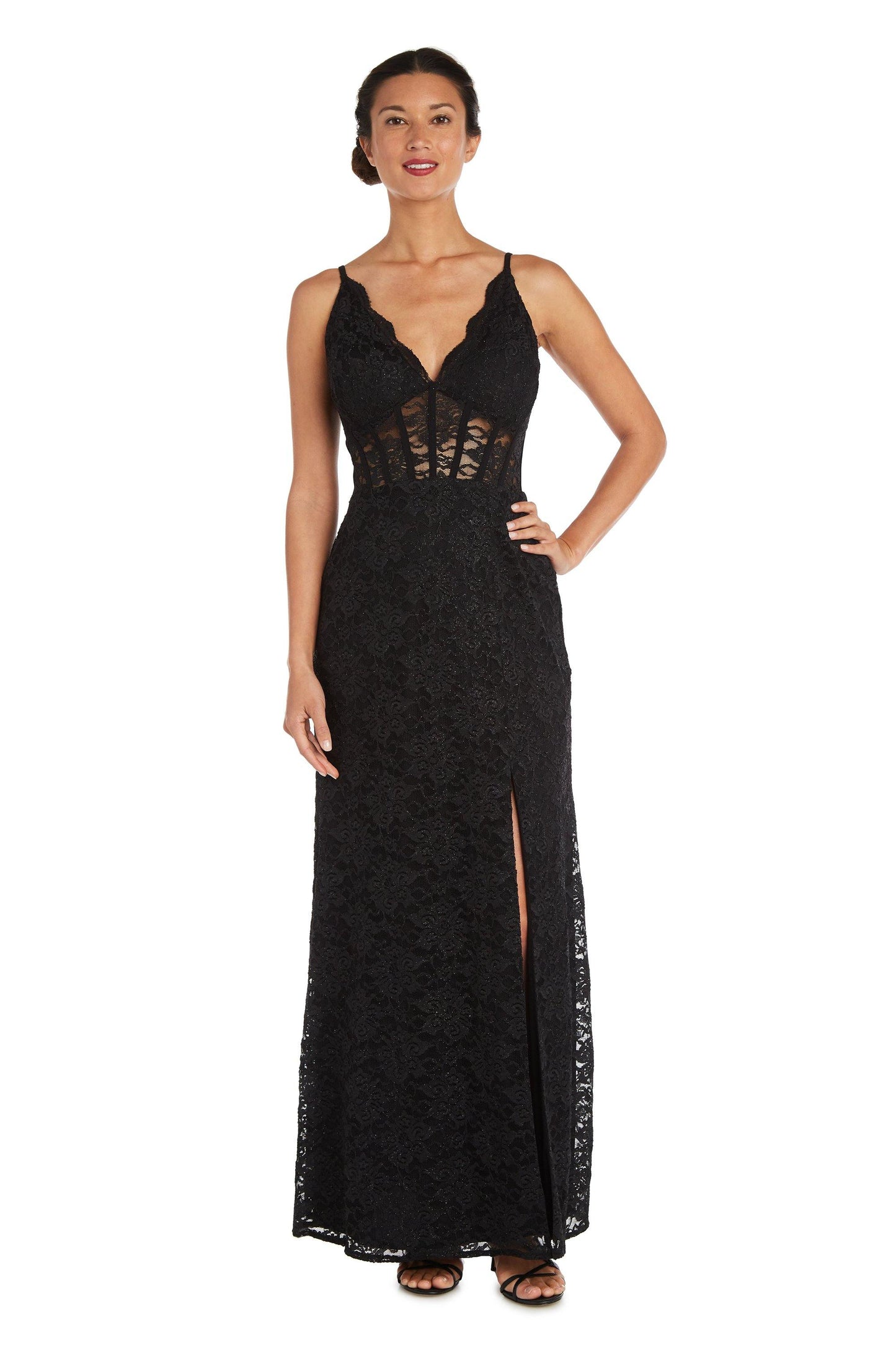 Formal Dresses Long Spaghetti Strap Evening Gown Black