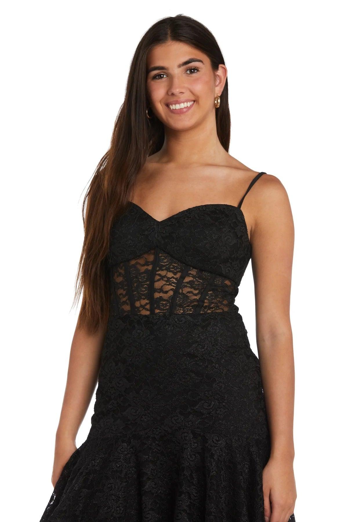 Morgan & Co Short Cocktail Lace Dress 13055 - The Dress Outlet