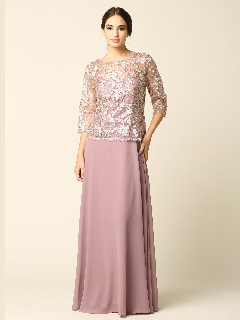 Mauve Mother of the Bride Long Formal Dress for $153.99 – The Dress Outlet