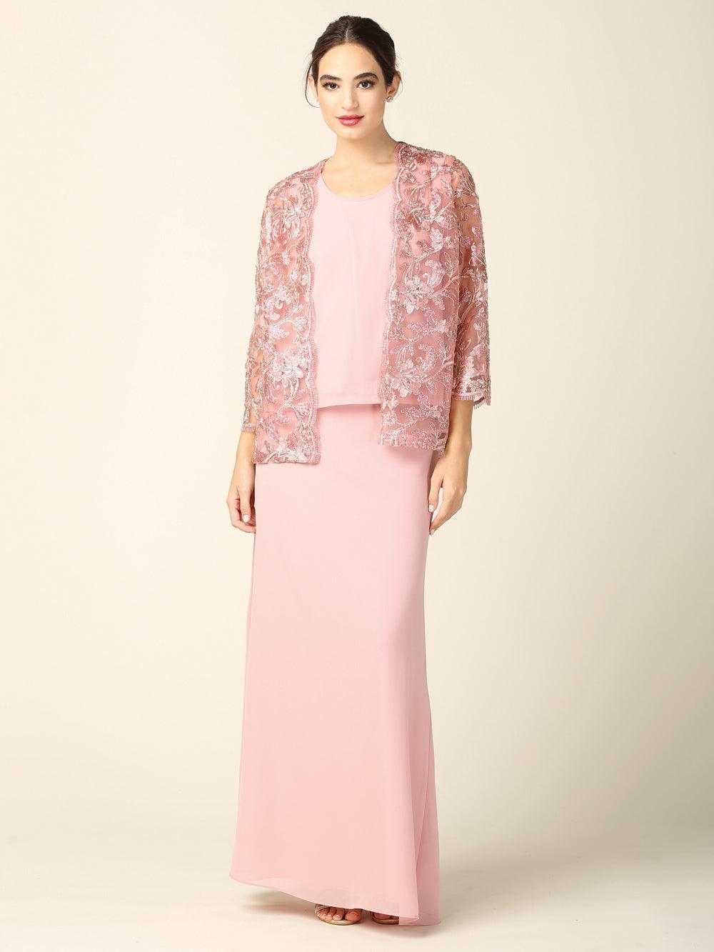 Mother of the Bride Long Formal Jacket Dress Sale - The Dress Outlet