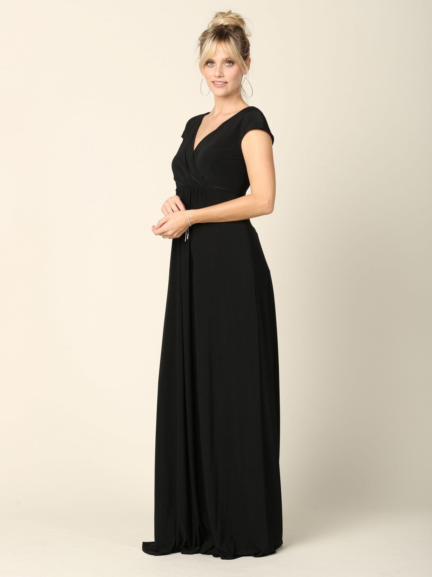 Mother of the Bride V Neck Long Formal  Dress - The Dress Outlet