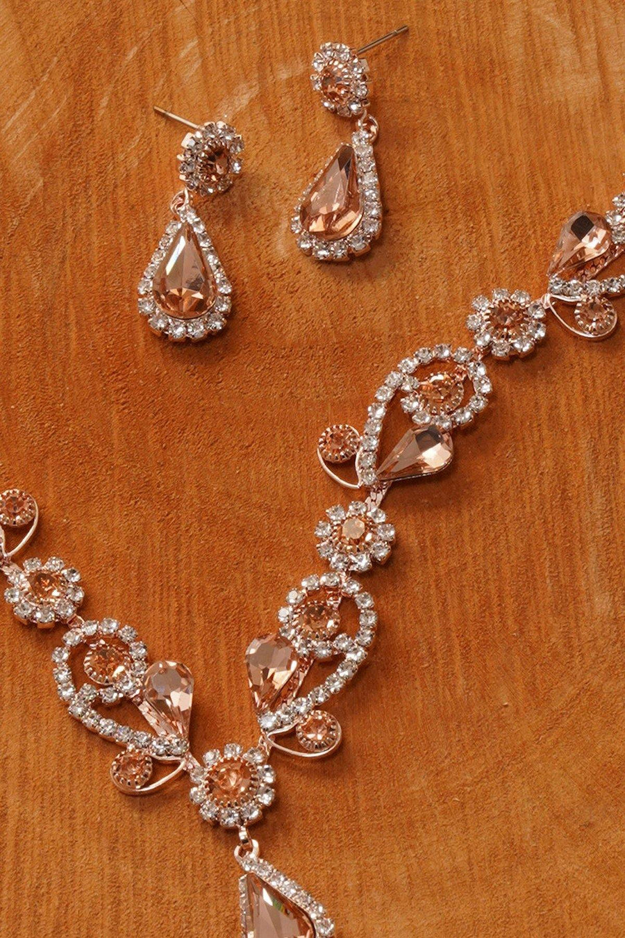 Multiple Crystal Necklace Set Rhinestone Jewelry - The Dress Outlet