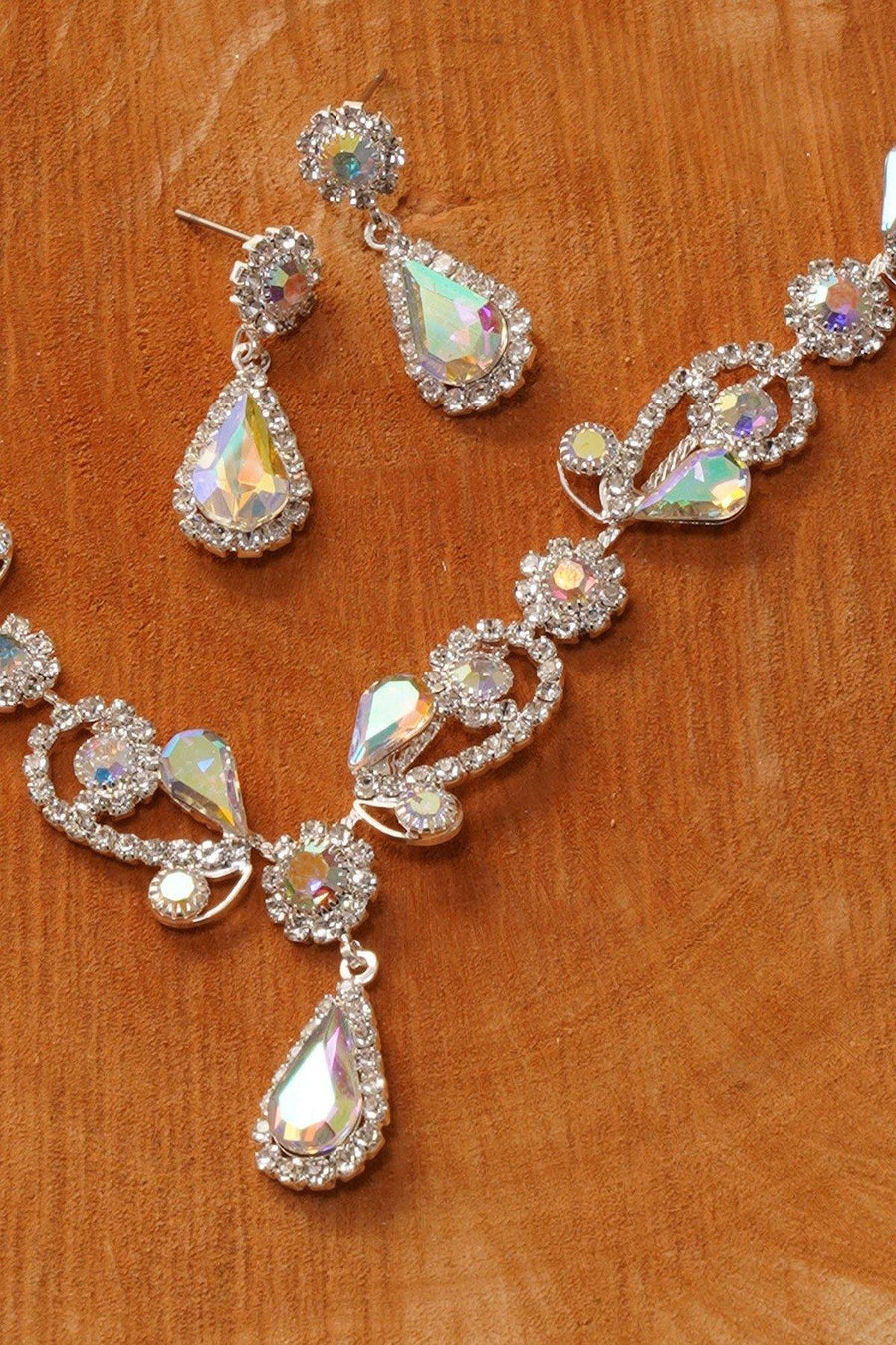 Multiple Crystal Necklace Set Rhinestone Jewelry - The Dress Outlet