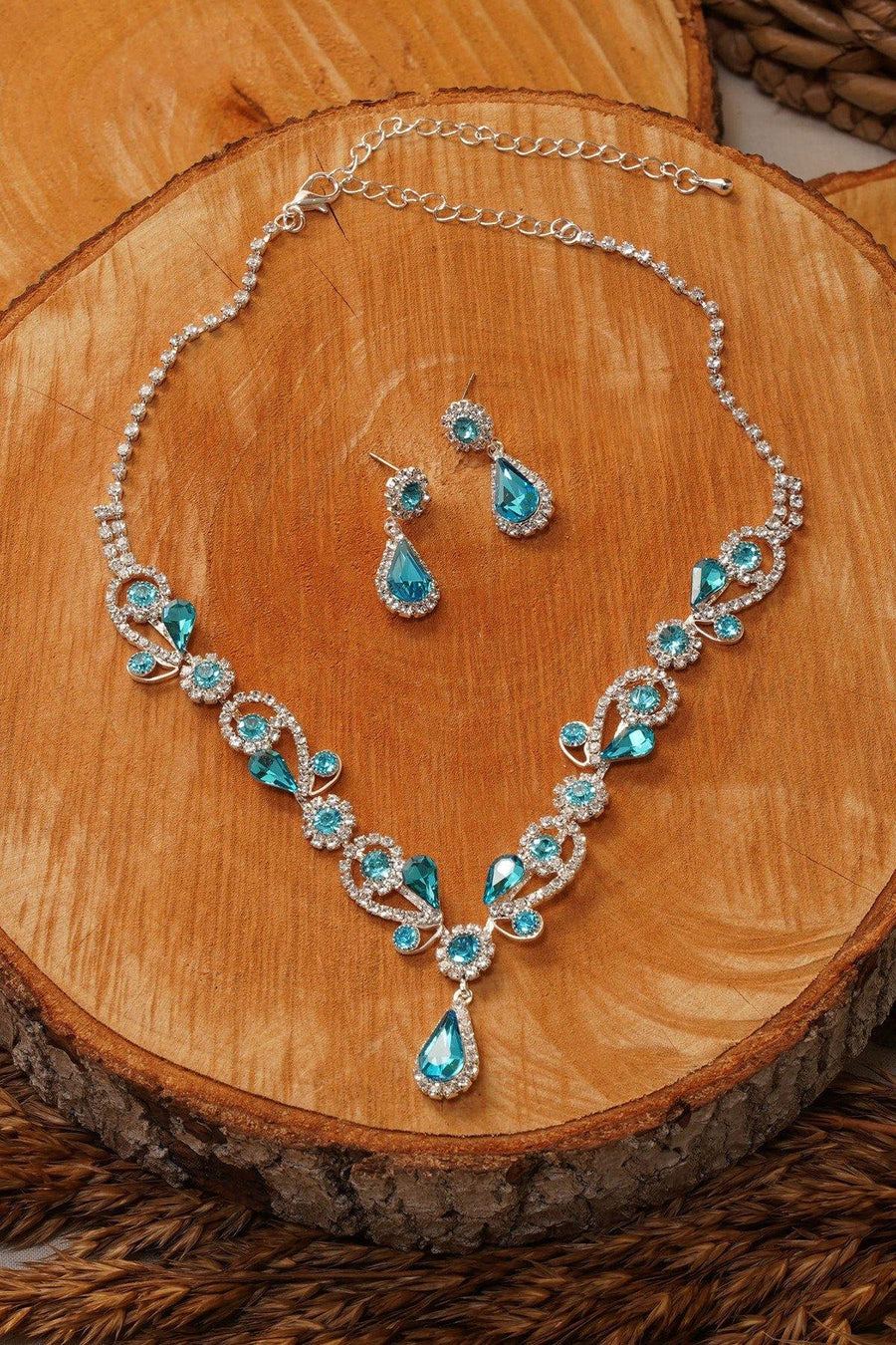 Multiple Crystal Necklace Set Rhinestone Jewelry - The Dress Outlet