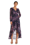 Nightway High Low Long Sleeve Floral Dress 22051 - The Dress Outlet