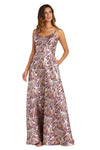 Nightway Long Formal Metallic Dress 22134 - The Dress Outlet