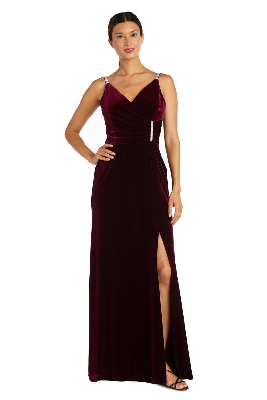 Nightway Long Formal Velvet Evening Gown 22093 - The Dress Outlet