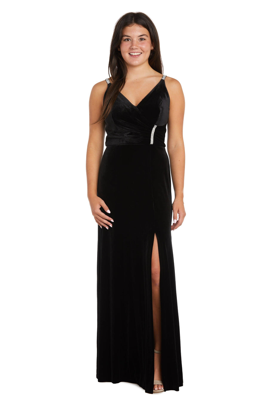 Nightway Long Formal Velvet Petite Dress 22093P - The Dress Outlet