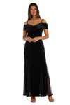 Nightway Long Off Shoulder Formal Velvet Gown 22083 - The Dress Outlet