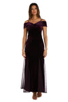 Nightway Long Off Shoulder Formal Velvet Gown 22083 - The Dress Outlet