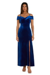 Nightway Long Off Shoulder Formal Velvet Gown 22094 - The Dress Outlet