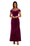 Nightway Long Off Shoulder Formal Velvet Gown 22094 - The Dress Outlet