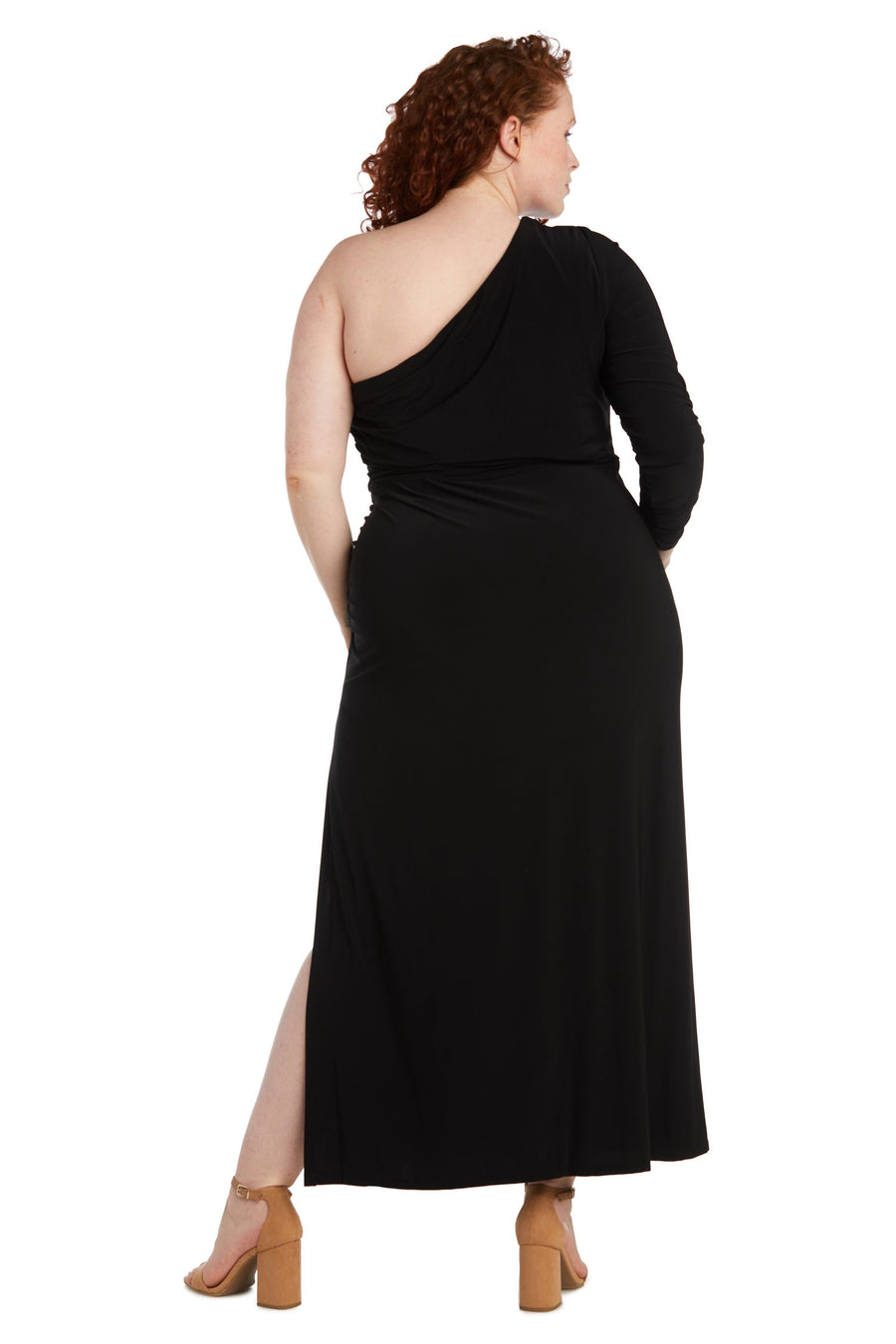 Nightway Long One Shoulder Plus Size Dress 22158W - The Dress Outlet