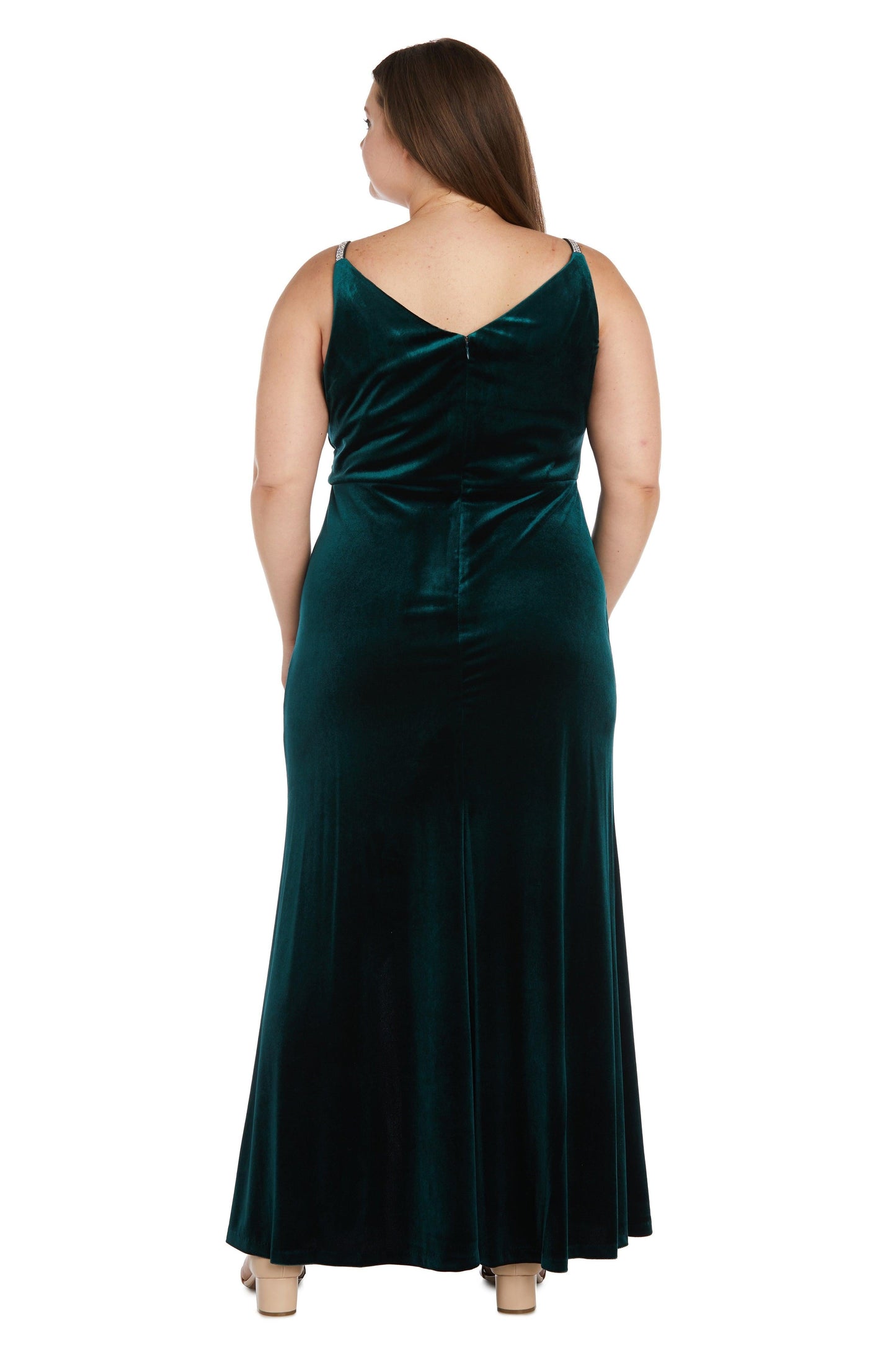 Nightway Long Plus Size Velvet Formal Gown 22093W - The Dress Outlet