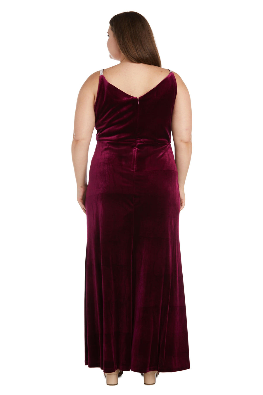 Nightway Long Plus Size Velvet Formal Gown 22093W - The Dress Outlet