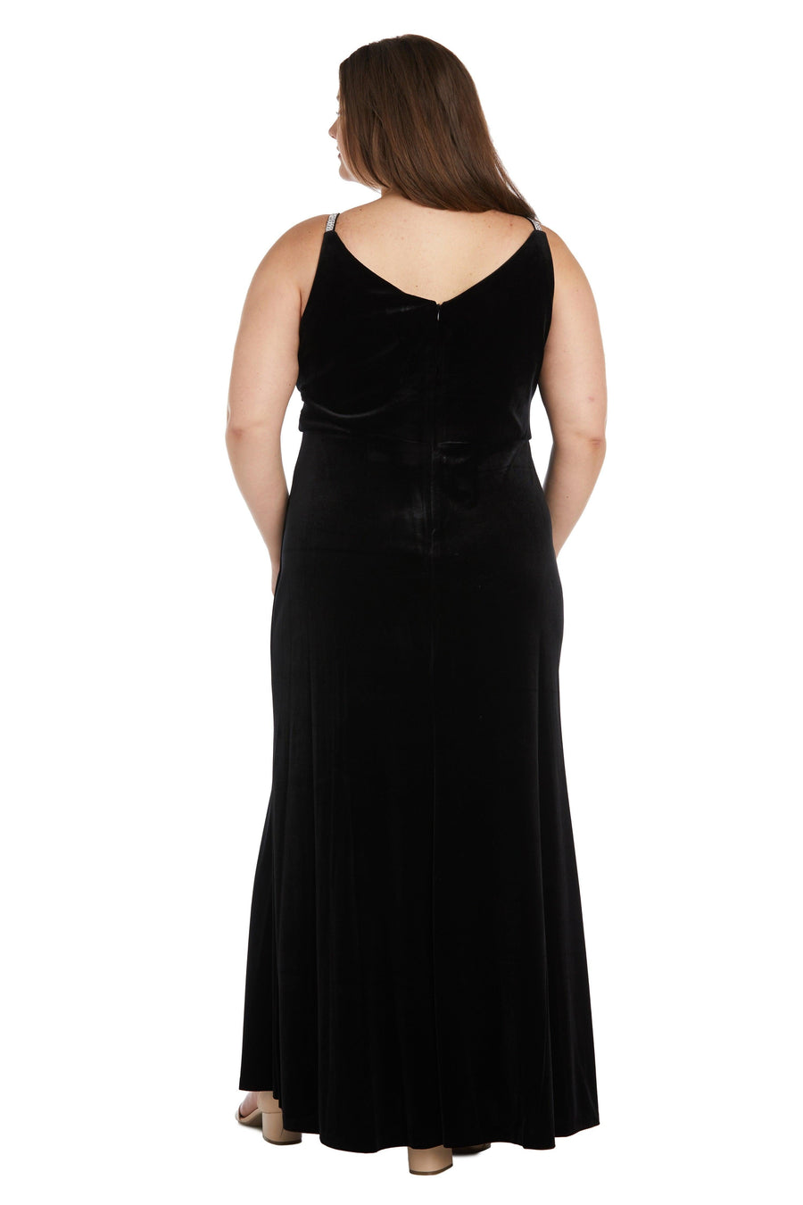 Nightway Long Plus Size Velvet Formal Gown 22093W - The Dress Outlet