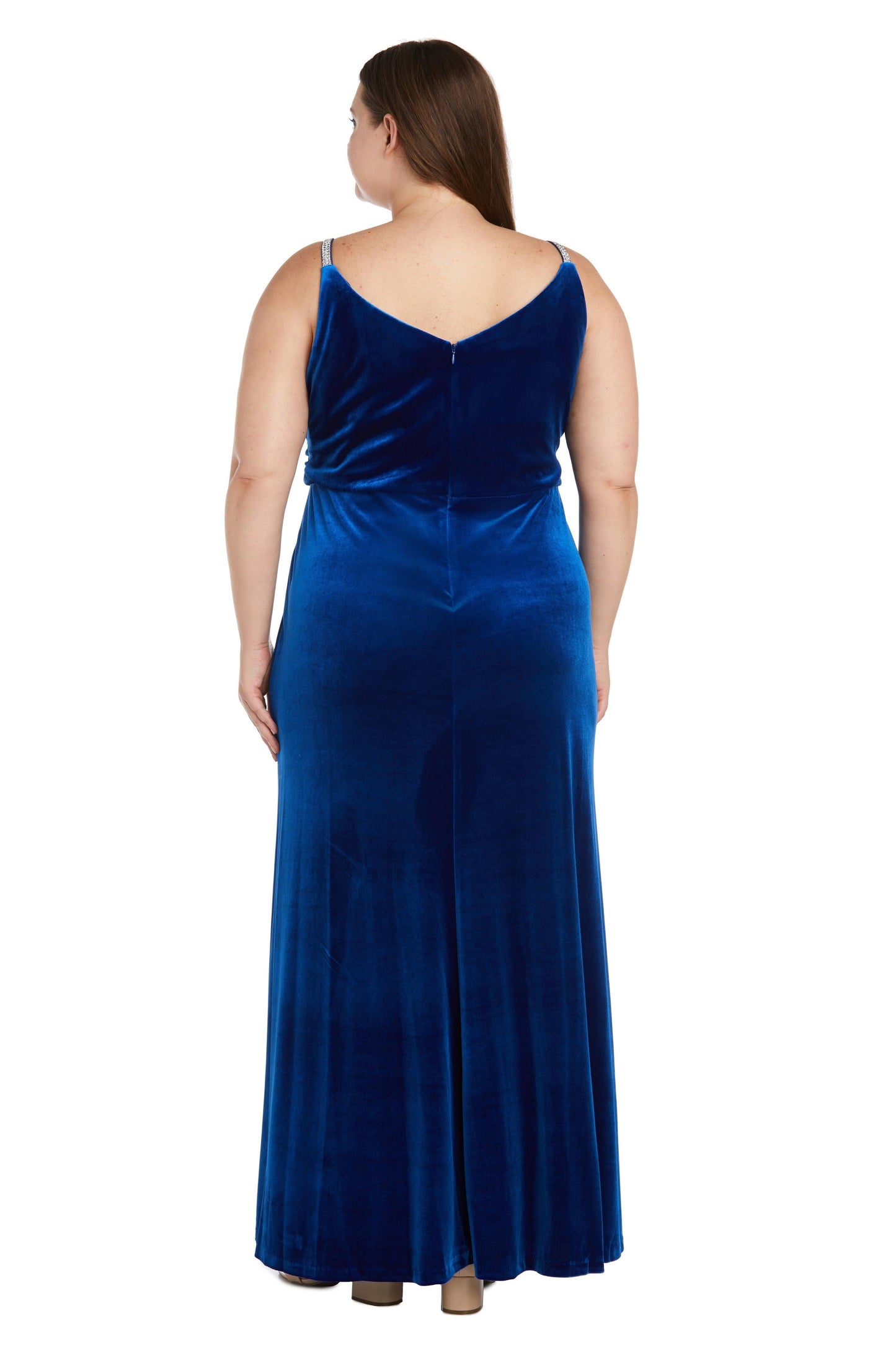 Nightway Long Plus Size Velvet Formal Gown 22093W - The Dress Outlet