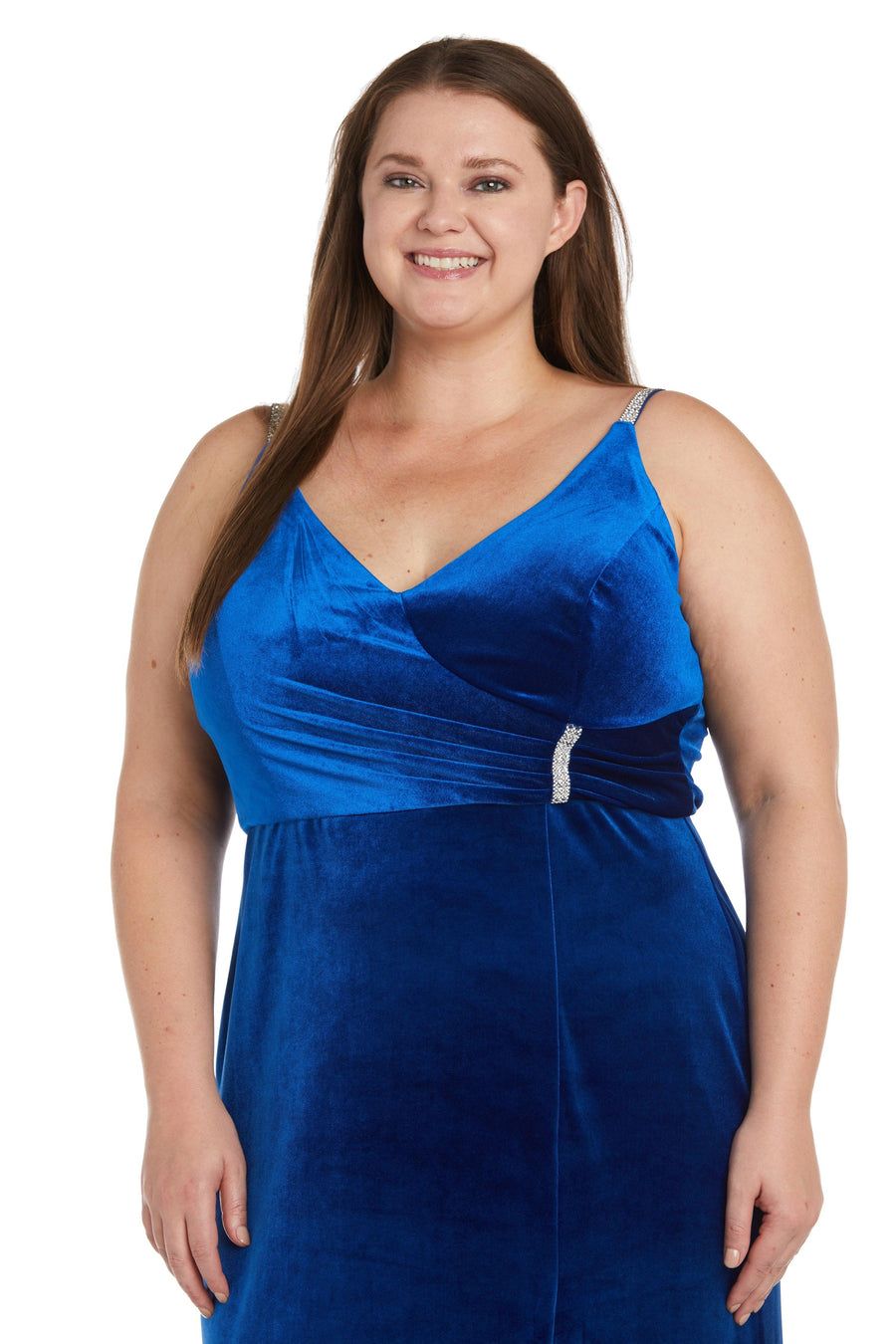 Nightway Long Plus Size Velvet Formal Gown 22093W - The Dress Outlet